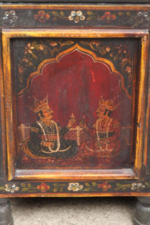 Anglo Indian Hand-Painted Teak Coffee Table