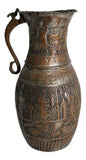 Antique Islamic Middle Eastern Tinned Copper Ewer