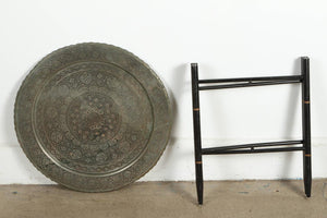 Antique Persian Copper Tray Side Table