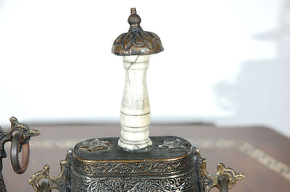 Set of Two Moroccan Antique Tribal Powder Case Flasks