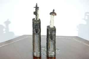 Set of Two Moroccan Antique Decorative Case Flask
