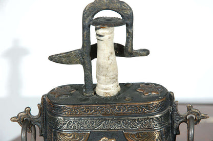 Set of Two Moroccan Antique Tribal Powder Case Flasks