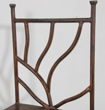 Vintage Wrought Iron Barstools with Back Set of Two Spanish Revival