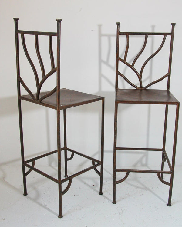 Wrought iron bar 2025 stools with backs