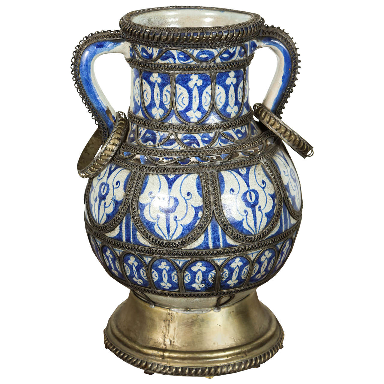 Moroccan Ceramic Antique Vase from Fez - E-mosaik