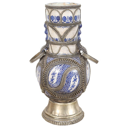 Antique Moroccan Ceramic Vase from Fez