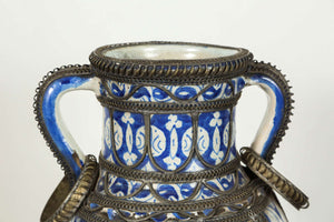 Moroccan Ceramic Antique Vase from Fez