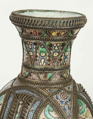 Moroccan Antique Ceramic Vase from Fez