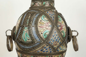 Moroccan Antique Ceramic Vase from Fez