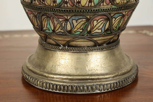 Moroccan Antique Ceramic Vase from Fez