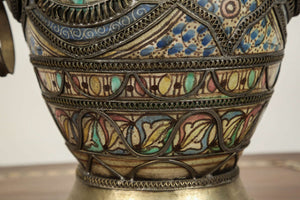 Moroccan Antique Ceramic Vase from Fez