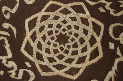 Moroccan Ceramic Plates Chiselled with Arabic Calligraphy Scripts Set of 2