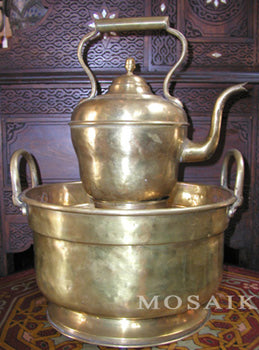 Moroccan brass embossed table lamp