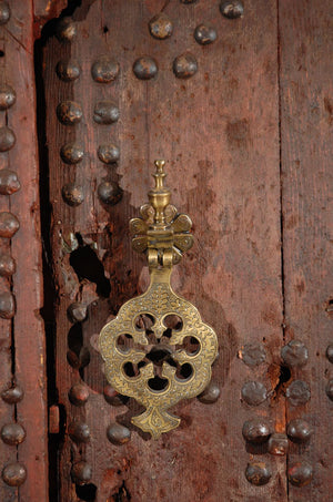 Massive Antique Moroccan Ryad Studded Door