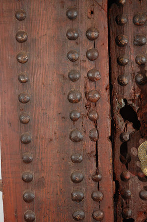 Massive Antique Moroccan Ryad Studded Door