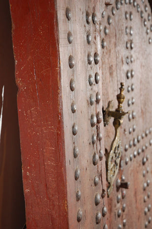 Massive Antique Moroccan Ryad Studded Door