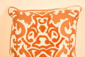 Decorative Silk Velvet Applique Throw Pillow