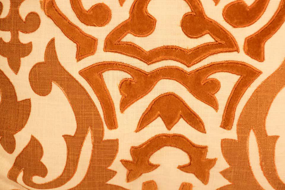 Decorative Silk Velvet Applique Throw Pillow