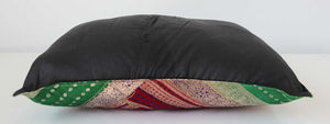Throw Pillow Made from Vintage silk Sari Borders, India