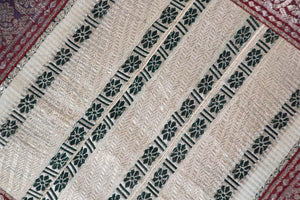 Decorative Trow Pillow Made from Vintage Sari Borders, India