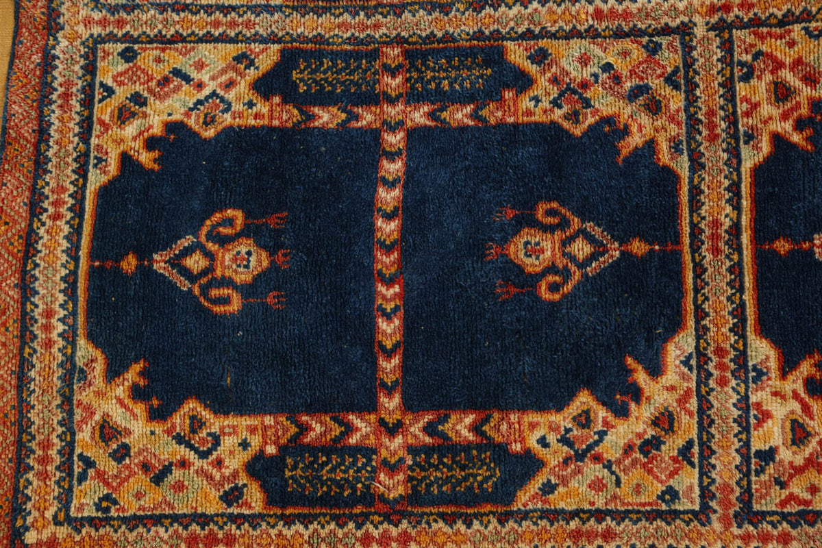 1960s Vintage Moroccan Tribal Rug by Berber Artisans, Hand-Woven Wool
