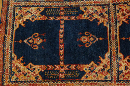 1960s Vintage Moroccan Tribal Rug by Berber Artisans, Hand-Woven Wool