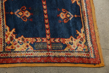 1960s Vintage Moroccan Tribal Rug by Berber Artisans, Hand-Woven Wool