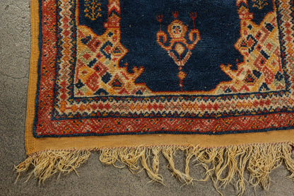 1960s Vintage Moroccan Tribal Rug by Berber Artisans, Hand-Woven Wool