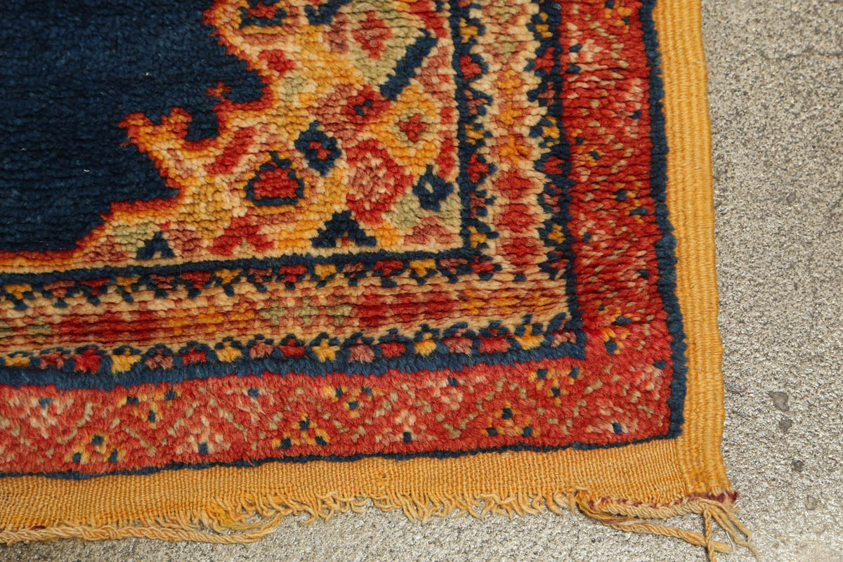 1960s Vintage Moroccan Tribal Rug by Berber Artisans, Hand-Woven Wool