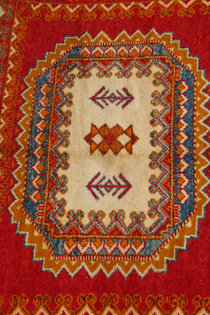 1960s Vintage Moroccan Orange Berber Rug