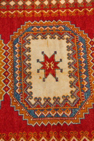 1960s Vintage Moroccan Orange Berber Rug