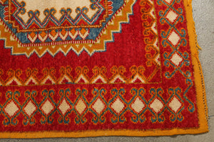 1960s Vintage Moroccan Orange Berber Rug