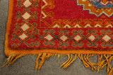 1960s Vintage Moroccan Orange Berber Rug