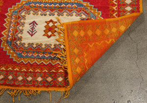 1960s Vintage Moroccan Orange Berber Rug
