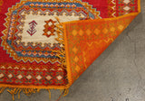 1960s Vintage Moroccan Orange Berber Rug