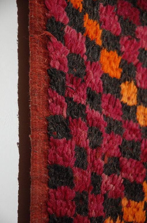 1960s Large Moroccan Berber Tribal Wool Rug in Purple, Orange and Black