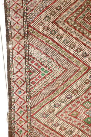 Vintage Zaiane Moroccan Tribal Runner Rug, circa 1960