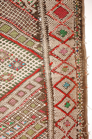 Vintage Zaiane Moroccan Tribal Runner Rug, circa 1960