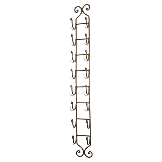 Wrought Iron Hand Forged Wall Mount Wine Rack, Rustic Style