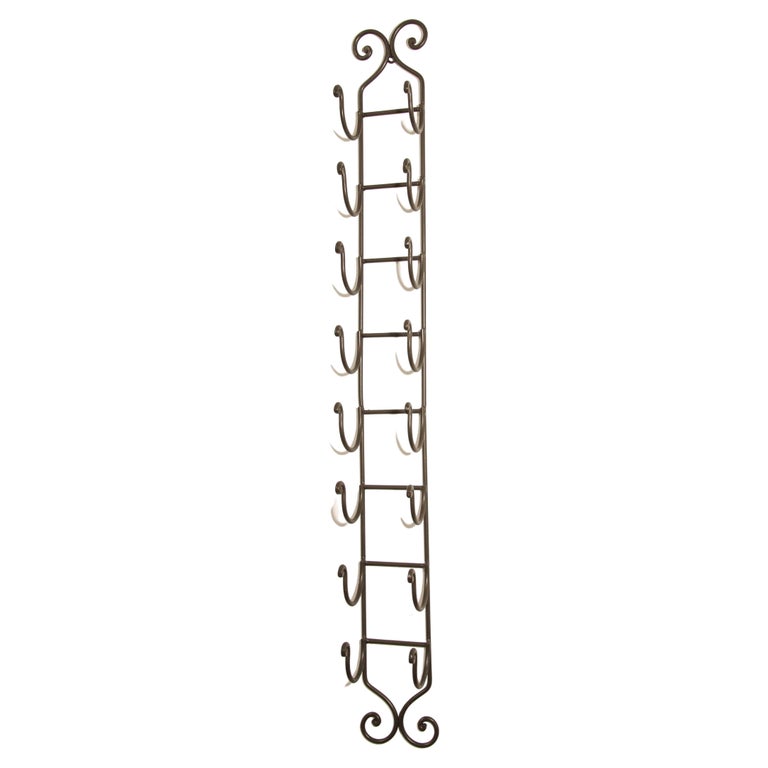 Wrought Iron Hand Forged Wall Mount Wine Rack