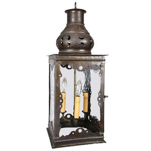 Moorish Chandelier in Brass and Glass, Hand-Crafted, Spain, 1920