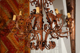Large French Iron Chandelier
