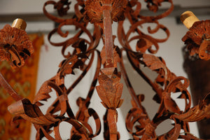 Large French Iron Chandelier