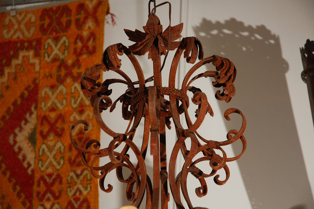 Large French Iron Chandelier, Hand-Crafted, 19th Century, 10 Lights
