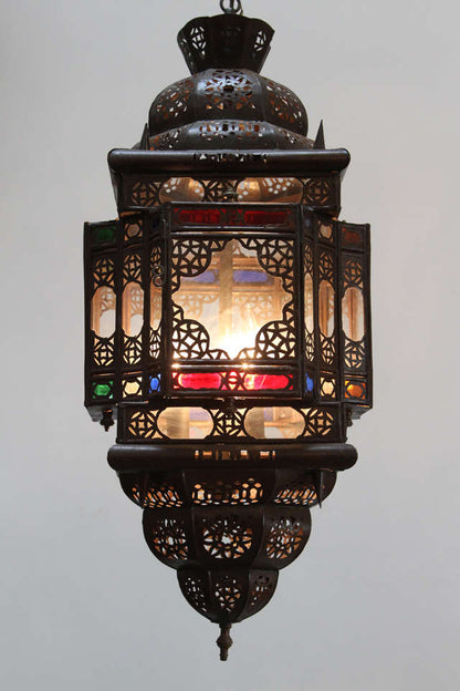 Moroccan Glass Pendant Handcrafted