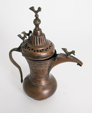 19th c Antique Middle Eastern Dallah Turkish Ottoman Bronze Copper Coffee Pot