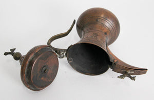 19th c Antique Middle Eastern Dallah Turkish Ottoman Bronze Copper Coffee Pot