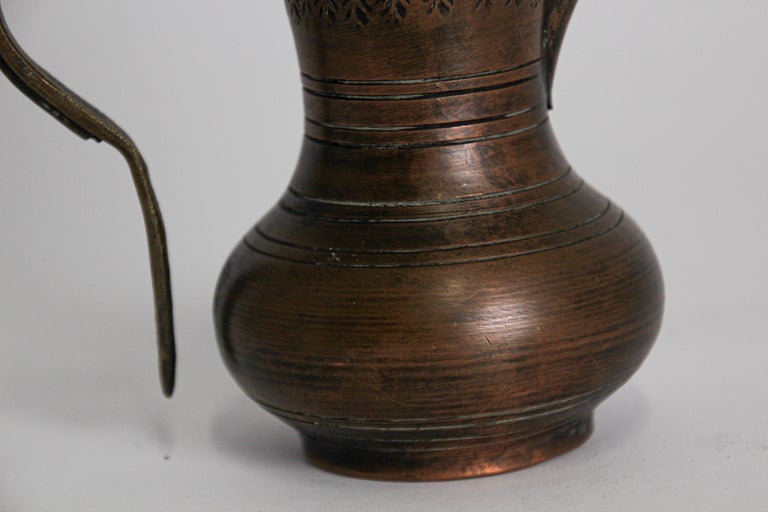 19th c Antique Middle Eastern Dallah Turkish Ottoman Bronze Copper Coffee Pot