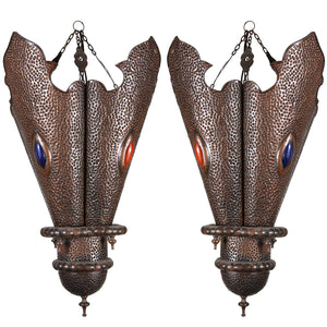 Moroccan Handcrafted Metal Lanterns, North Africa set of 2