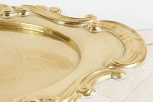 Hollywood Regency Oval Brass Tray Table